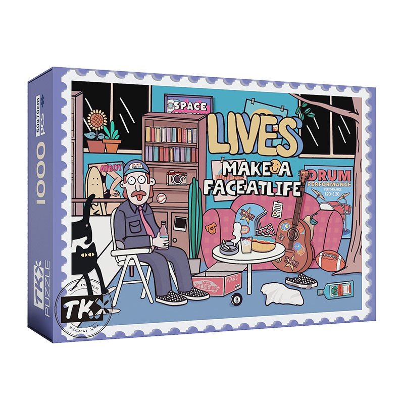 TKX-1000pcs Jigsaw Puzzle-Make A Face At Life