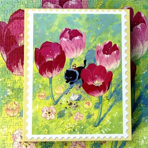TKX Puzzle-Passing By the Tulips (1) 500pcs Jigsaw Puzzle-TKX-Passing By the Tulips