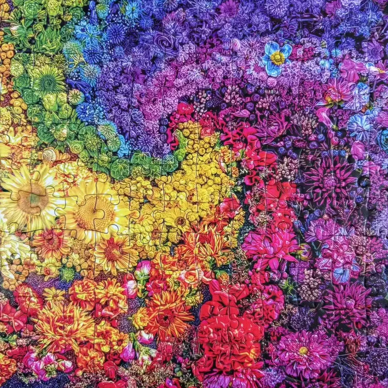Vox-Jigsaw Puzzle 1000pcs-Rainbow Flower Swirl