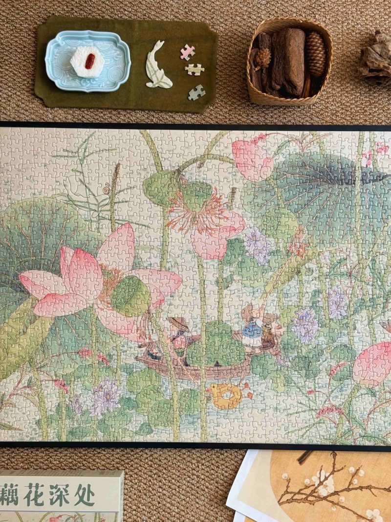 Ber 1000pcs Puzzle-Inside the Lotus Pond