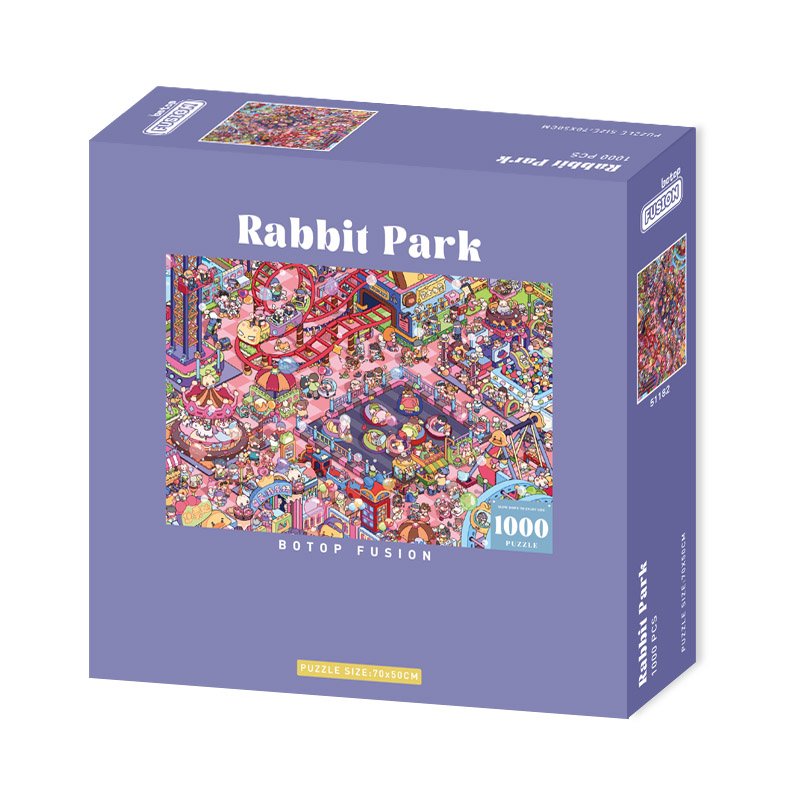 Botop Puzzle-Rabbit Park (1) Botop Fusion-1000pcs Jigsaw Puzzle-Rabbit Park