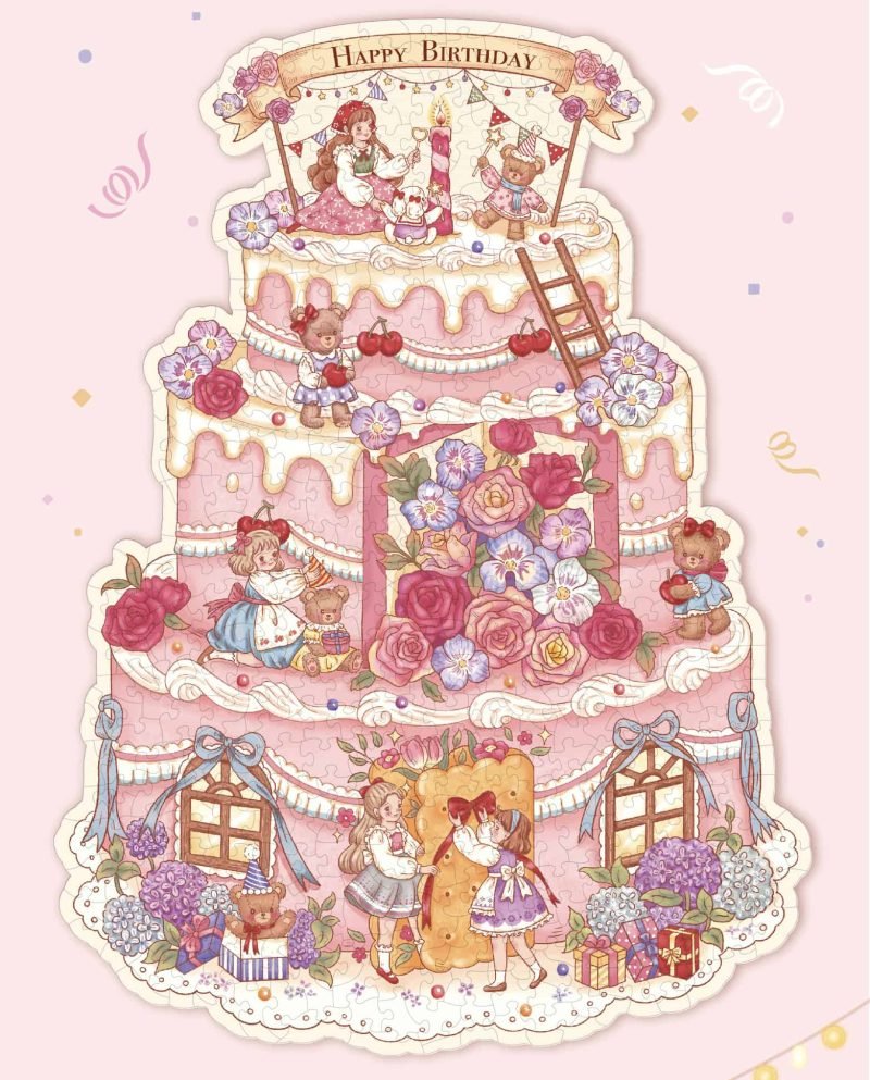 Dream Friends-500 Piece Jigsaw Puzzle-Birthday Flower Cake