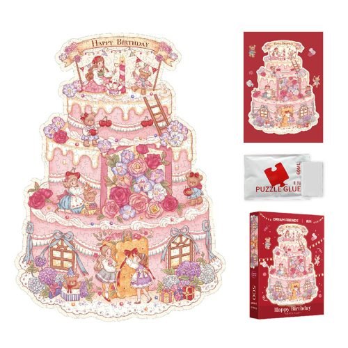 Dream Friends-500 Piece Jigsaw Puzzle-Birthday Flower Cake