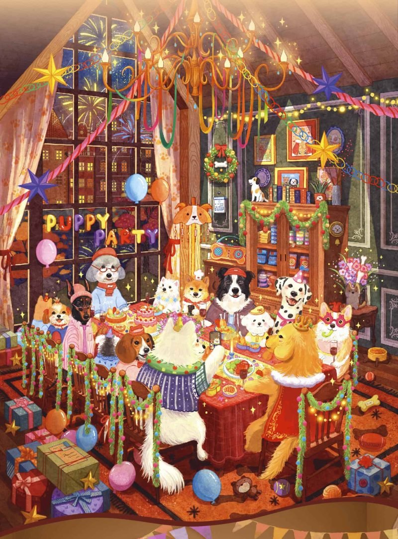 Dream Friends-500 Piece Jigsaw Puzzle-Puppies Party