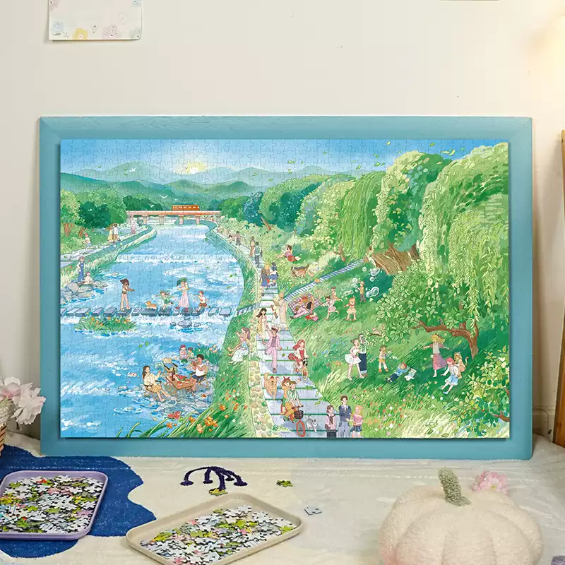 Momibook-1000 Piece Jigsaw Puzzle-Kamogawa Summer Retreat