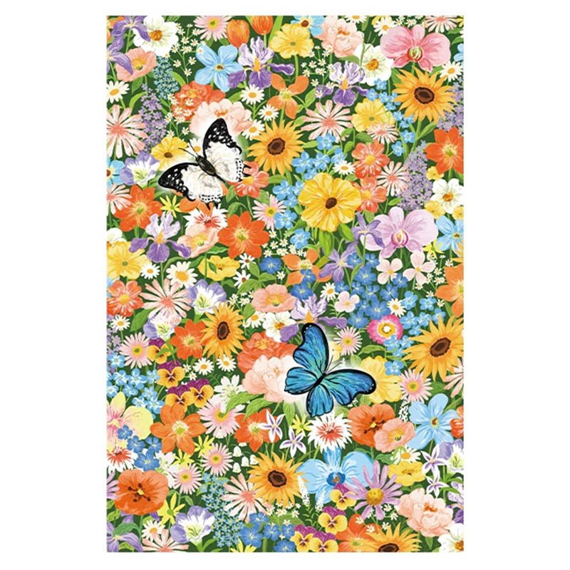 Momibook-1000 Piece Jigsaw Puzzle-Flowers and Butterflies