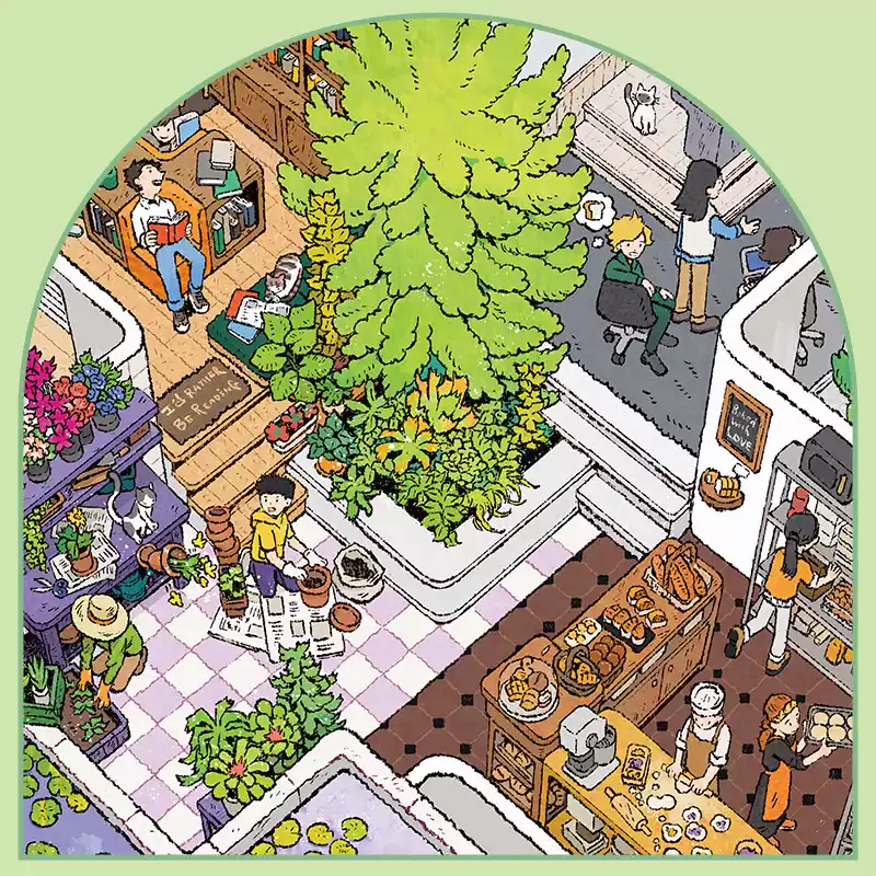 Momibook-Gathering in Tree House (1) Momibook-1000 Piece Jigsaw Puzzle-Gathering in Tree House
