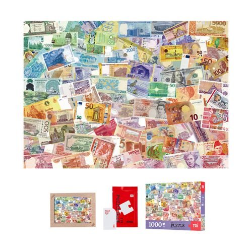 Toi Puzzle-1000 Piece- Currencies of Various Countries (1) Toi-1000pcs Jigsaw Puzzle-Currencies of Various Countries