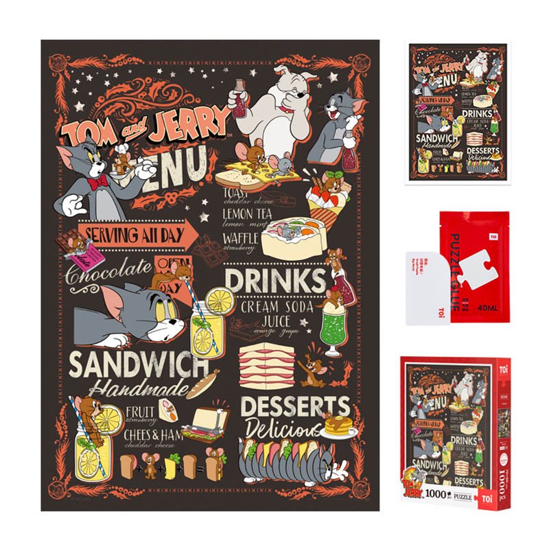 Toi-1000pcs Jigsaw Puzzle-Tom and Jerry Afternoon Tea Time