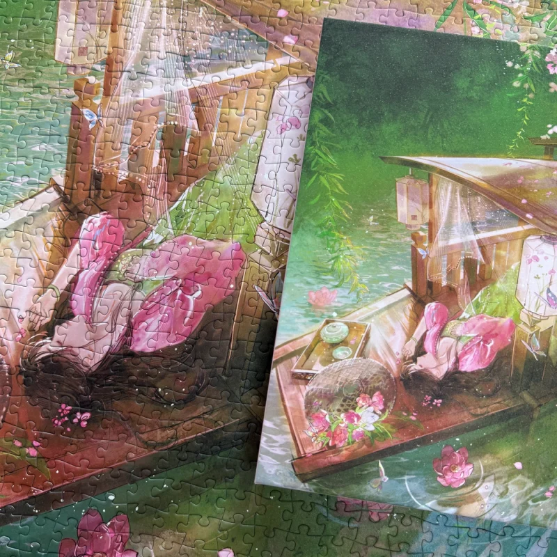 TuTuDingDang-1000pcs Jigsaw Puzzle-Lotus Boat Pillow Dream