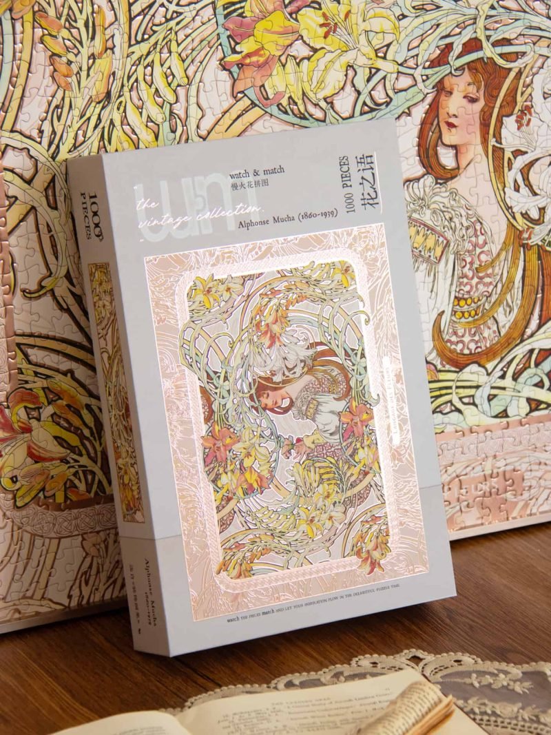 Watch Match-1000pcs Jigsaw Puzzle-The Language of Flowers by Mucha