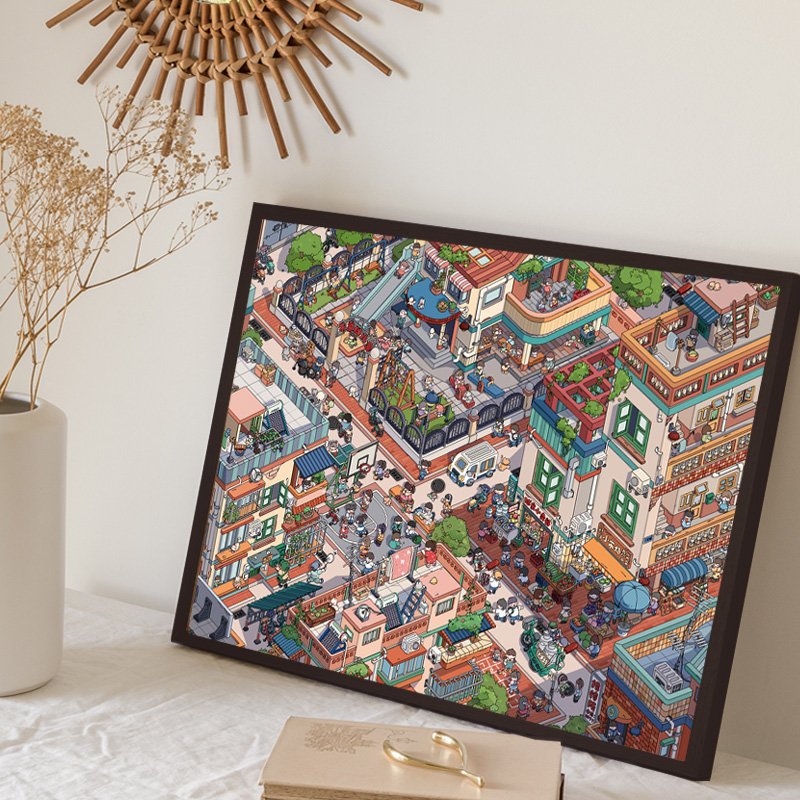 Botop Fusion-1000pcs Jigsaw Puzzle-Lovely Town