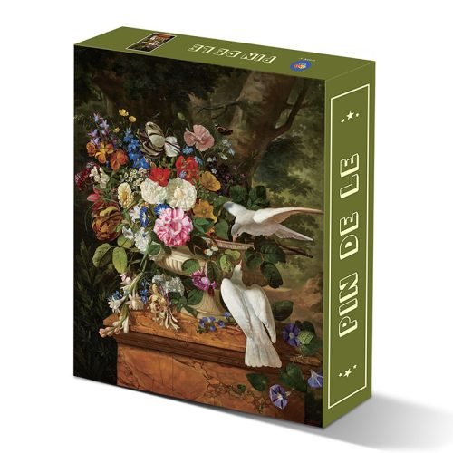 Flowers in a Vase with Two Doves (1) Pin De Le-1000pcs Jigsaw Puzzle-Flowers in a Vase with Two Doves by François Lepage