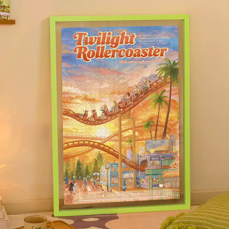 Momibook-1000 Piece Jigsaw Puzzle-Twilight Rollercoaster