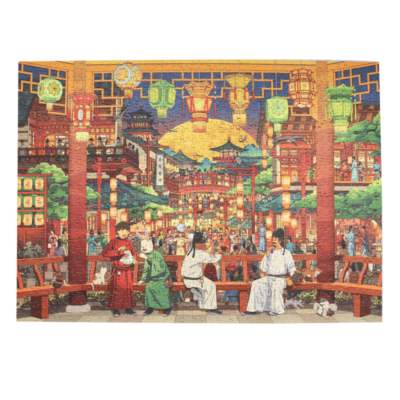 Moon over the West Tower (2) Ni Puzz-1000pcs Jigsaw Puzzle-Moon over the West Tower