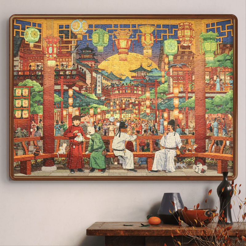 Moon over the West Tower (3) Ni Puzz-1000pcs Jigsaw Puzzle-Moon over the West Tower