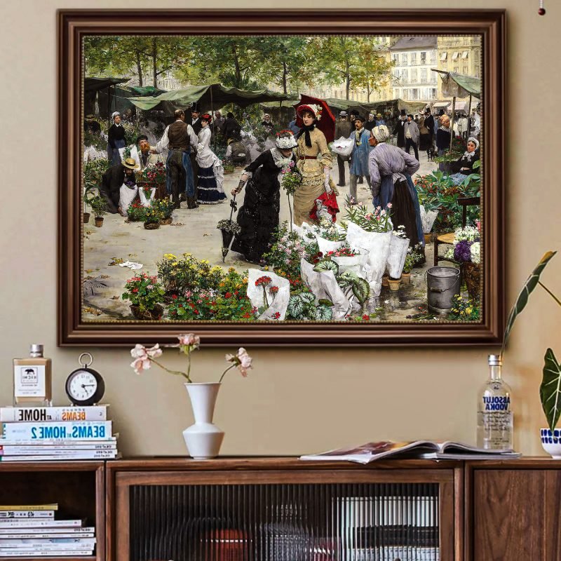 Pin De Le-1000pcs Jigsaw Puzzle-The Flower Market by Victor Gabriel Gilbert