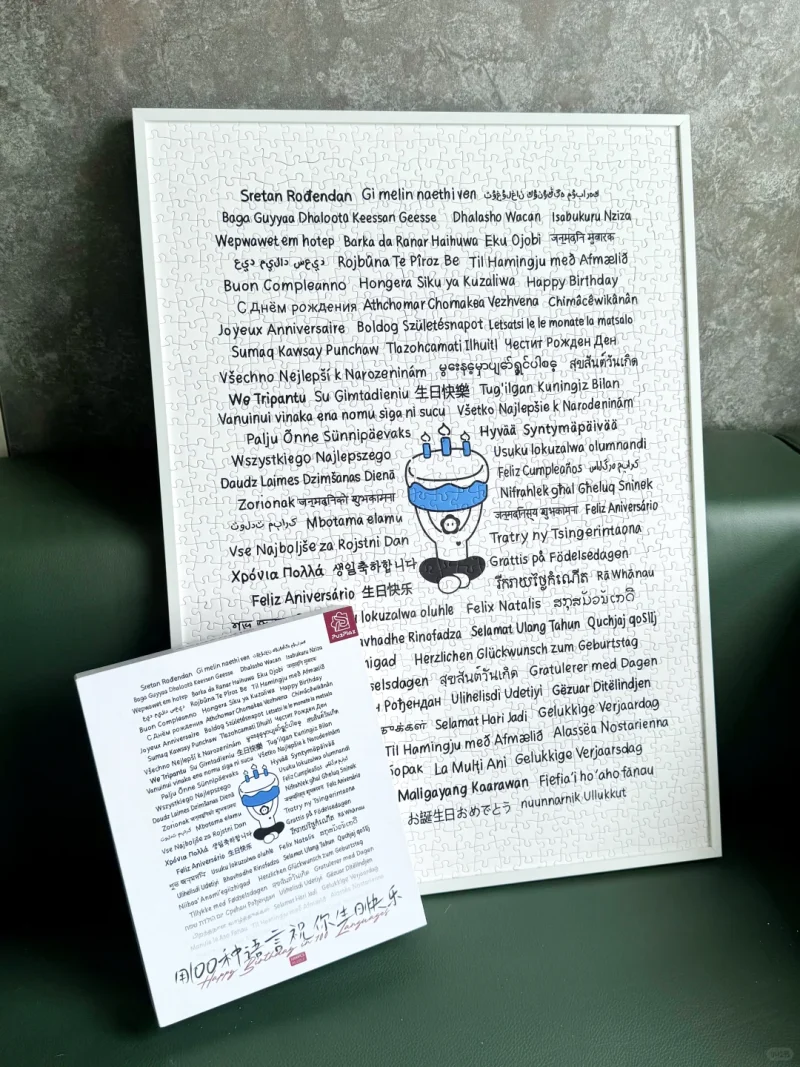 Puzplaz-1000pcs Jigsaw Puzzle-Happy Birthday in 100 Languages