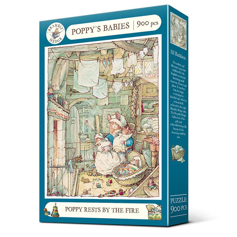 Vox-Brambly Hedge-900 Piece Puzzle-Poppy Rests By the Fire