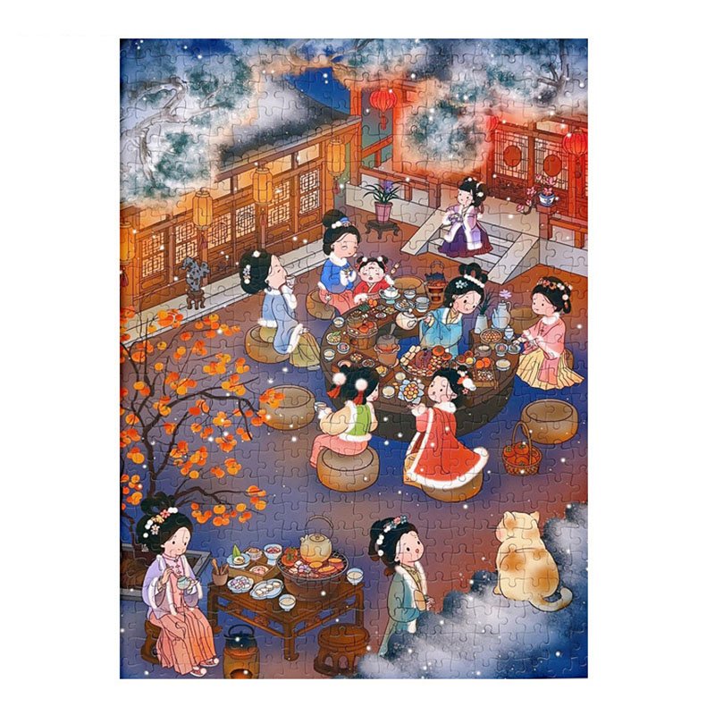 Brewing Tea by the Fireside Kessing-500pcs Jigsaw Puzzle-Brewing Tea by the Fireside