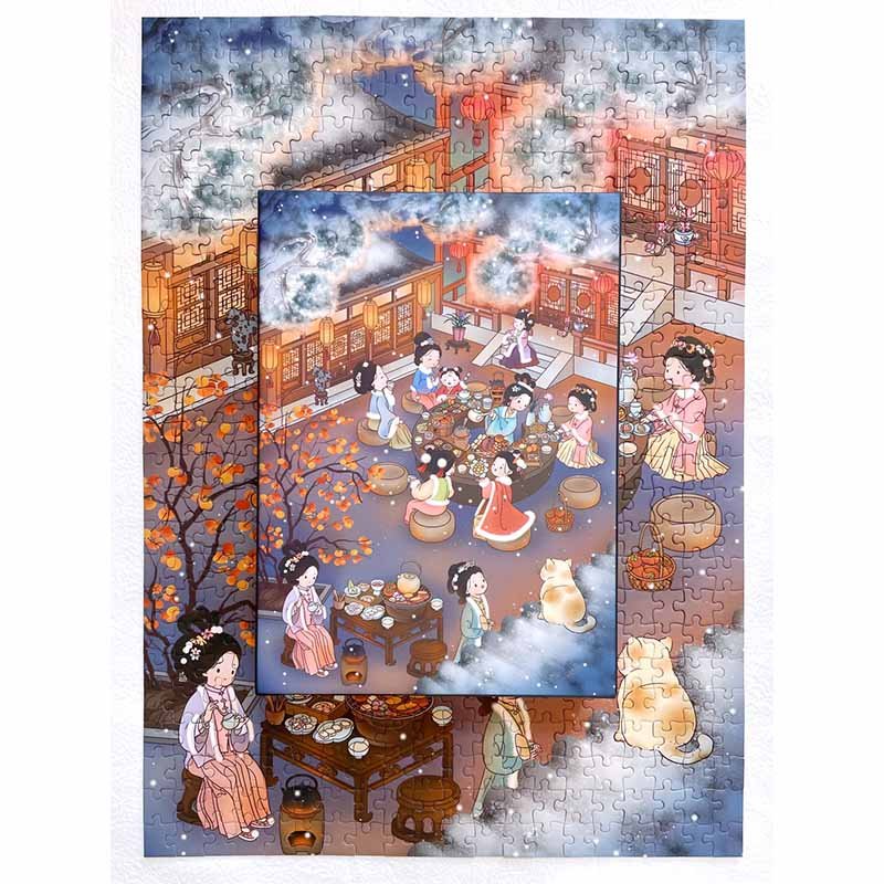 Kessing-500pcs Jigsaw Puzzle-Brewing Tea by the Fireside