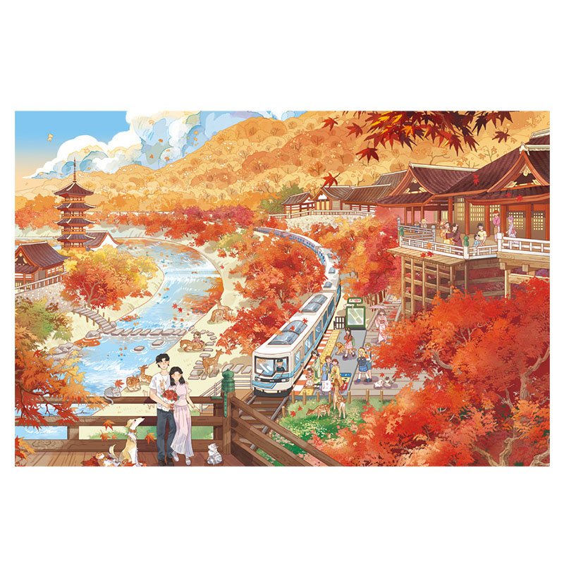 Momibook-1000 Piece Jigsaw Puzzle-Autumn in Kyoto
