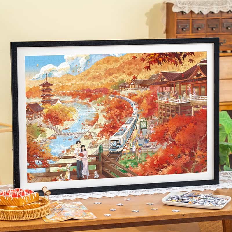 Momibook-1000 Piece Jigsaw Puzzle-Autumn in Kyoto