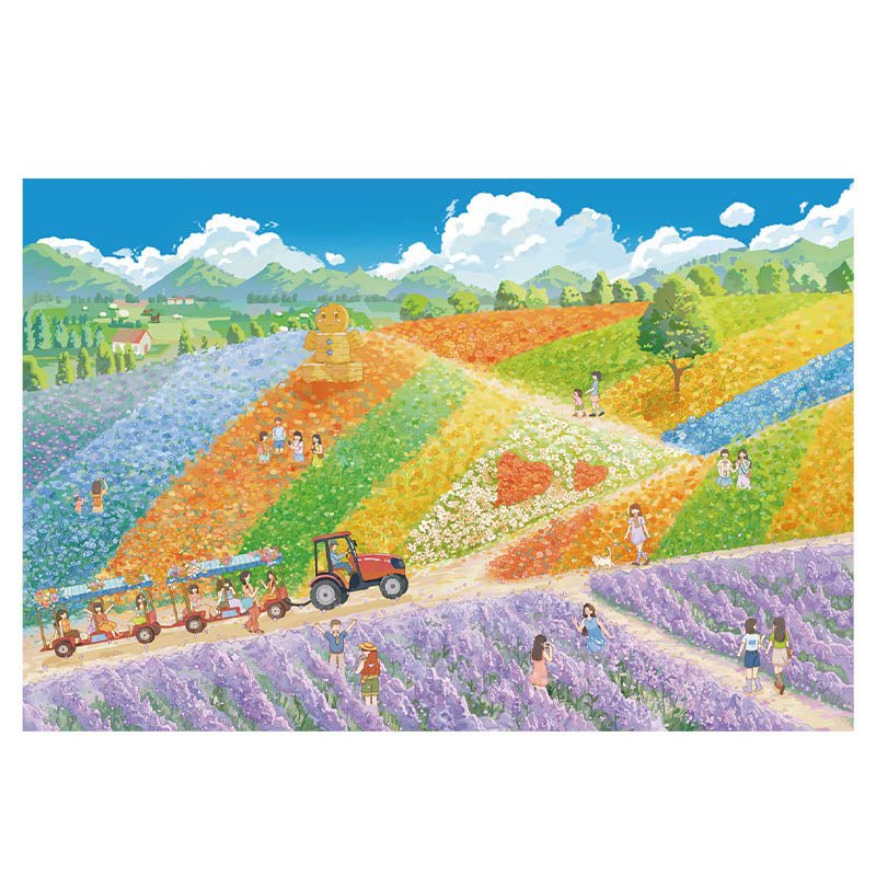 Momibook-1000 Piece Jigsaw Puzzle-Furano Flower Fields