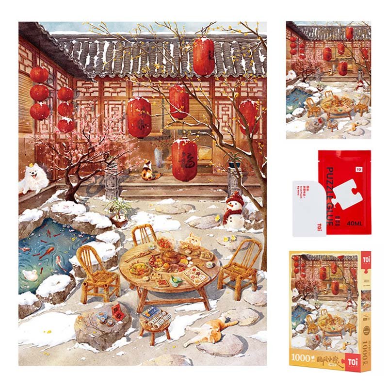 Toi-1000pcs Jigsaw Puzzle-Brewing Snow with Winter Plum