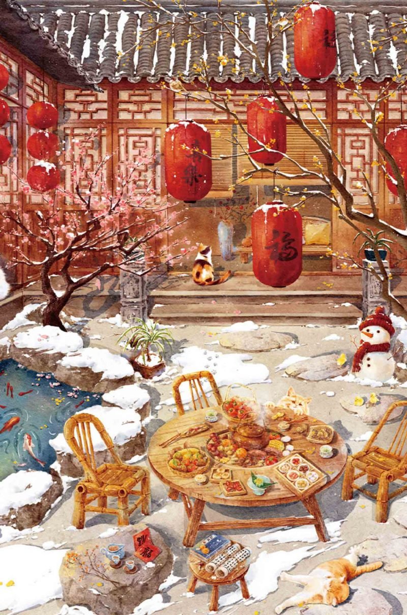 Toi-1000pcs Jigsaw Puzzle-Brewing Snow with Winter Plum