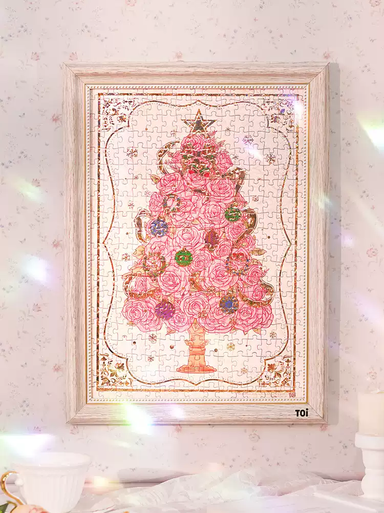 Toi-Golden Glow Rose Tree-300pcs (1) Toi-Golden Glow Rose Tree with Frame-300pcs Jigsaw Puzzle