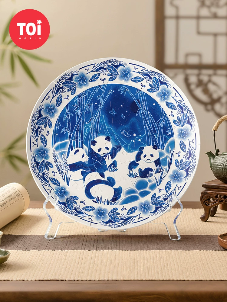 Toi 85pcs 3D Jigsaw Puzzle-Pandas Playing Among the Bamboo