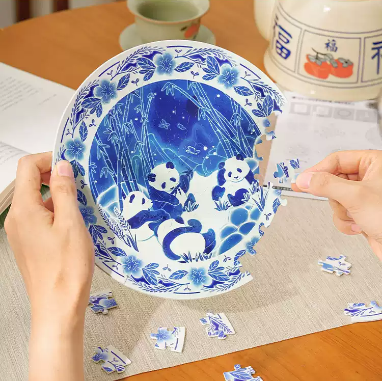 Toi 85pcs 3D Jigsaw Puzzle-Pandas Playing Among the Bamboo