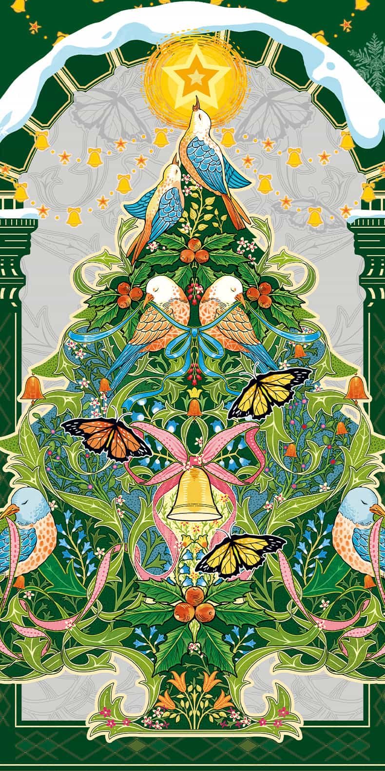 Toi-1000pcs Jigsaw Puzzle-Robin and Christmas Tree