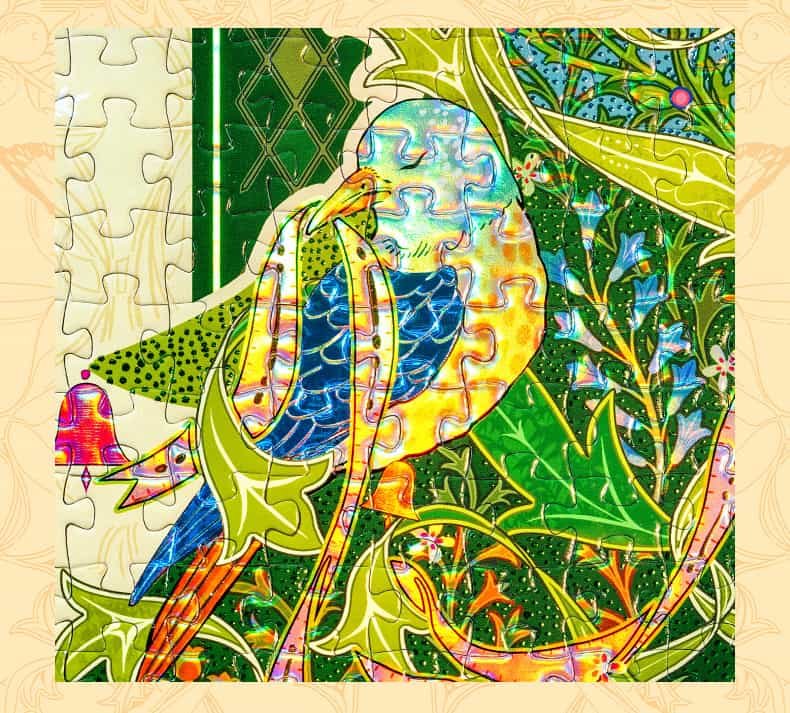 Toi-1000pcs Jigsaw Puzzle-Robin and Christmas Tree