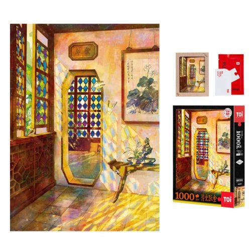 Toi Premium Holographic Puzzle-Stained Glass Window Gilded Light on Rippling Waves-1000pcs