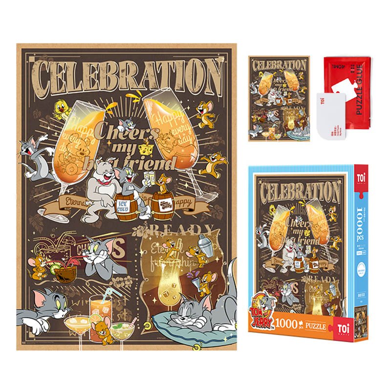 Toi-1000pcs Jigsaw Puzzle-Tom and Jerry Cheers My Best Friend