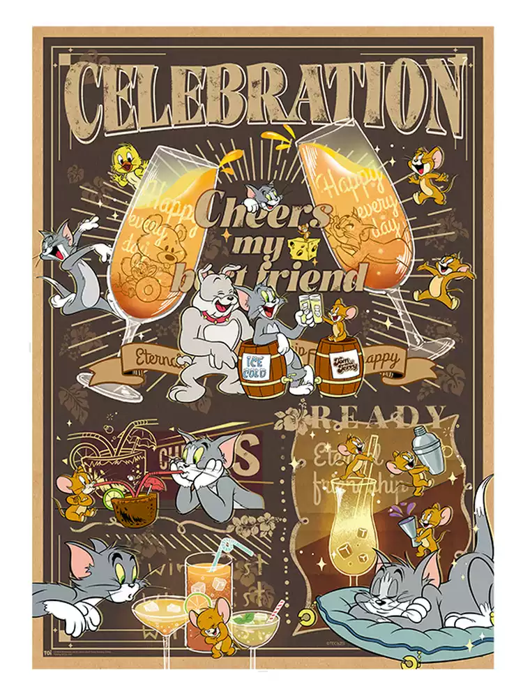 Toi-1000pcs Jigsaw Puzzle-Tom and Jerry Cheers My Best Friend