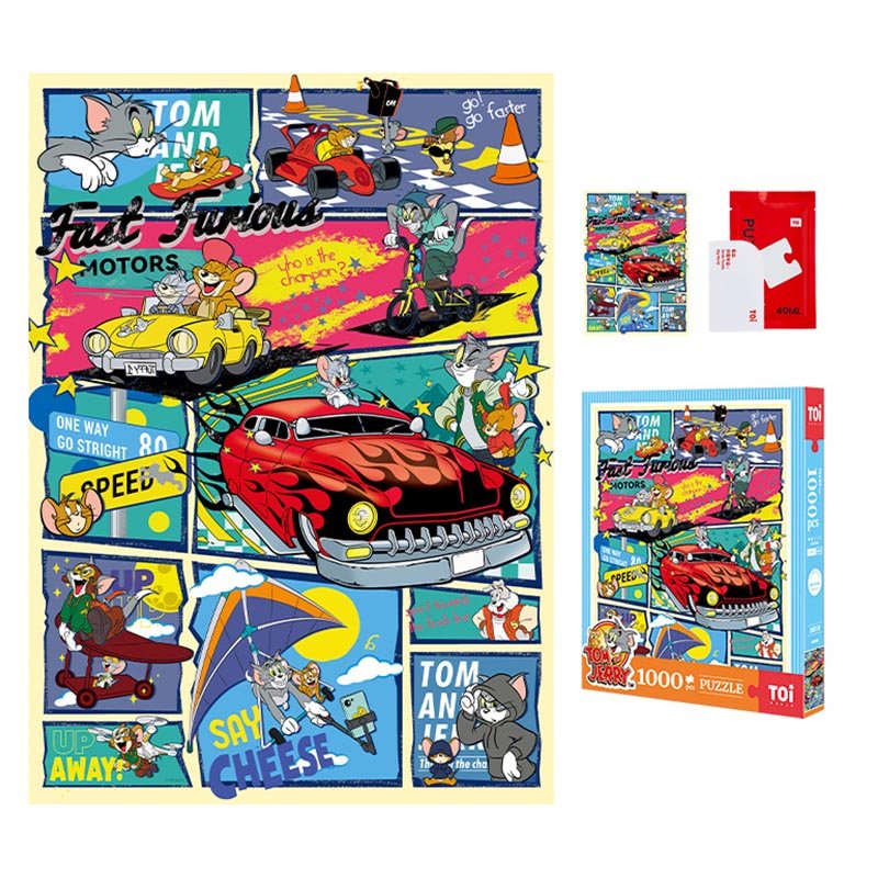 Toi-1000pcs Jigsaw Puzzle-Tom and Jerry Speed Fury