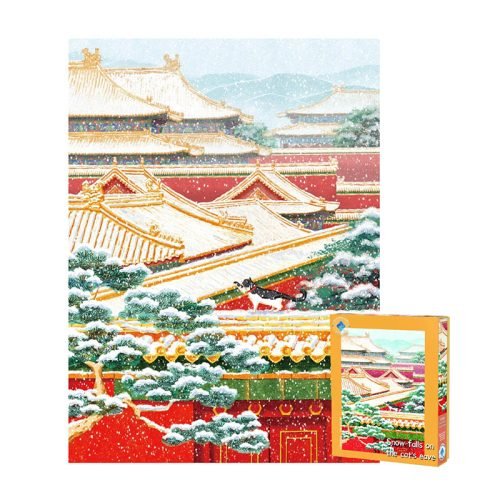 TuTuDingDang-1000pcs Jigsaw Puzzle-Snow Falls on the Cat's Eave