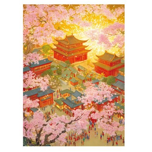 Vinlaa-1000pcs Jigsaw Puzzle-Blossoms Illuminating The Grand Pavilion