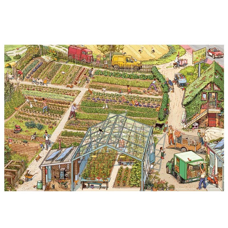 Momibook-Panoramic Visual Discovery-Busy Busy Town Series 1000pcs Puzzle-Pastoral Idyll