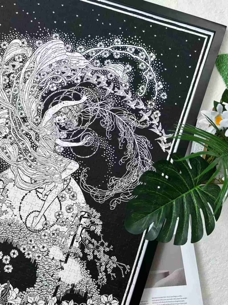 Pindele-Melody in Black and White (1) Pin De Le-Melody in Black and White-1000pcs Jigsaw Puzzle