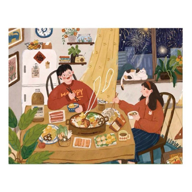 Momibook-Simple Joys Around the Table-500 Piece Jigsaw Puzzle