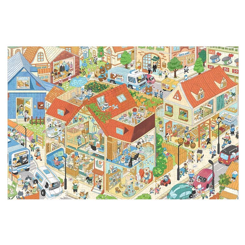 Bayby Plastic Puzzle-1000pcs-Cat Town