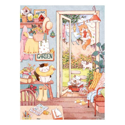 3djp/Pintoo-Plastic Puzzle 300pcs-Cat Shower Fight