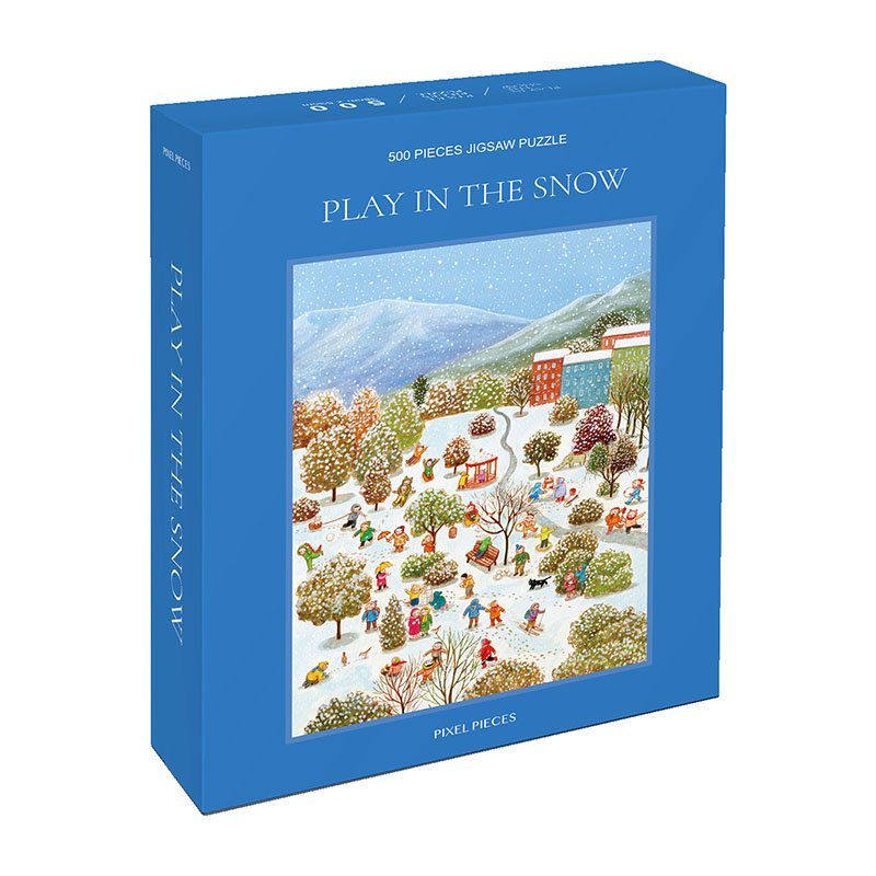 Pixel Pieces-Play In The Snow (2) Pixel Pieces-500 Piece Puzzle-Play In The Snow