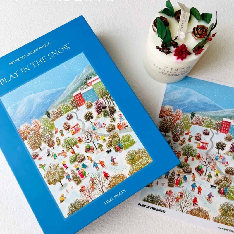 Pixel Pieces-Play In The Snow (5) Pixel Pieces-500 Piece Puzzle-Play In The Snow