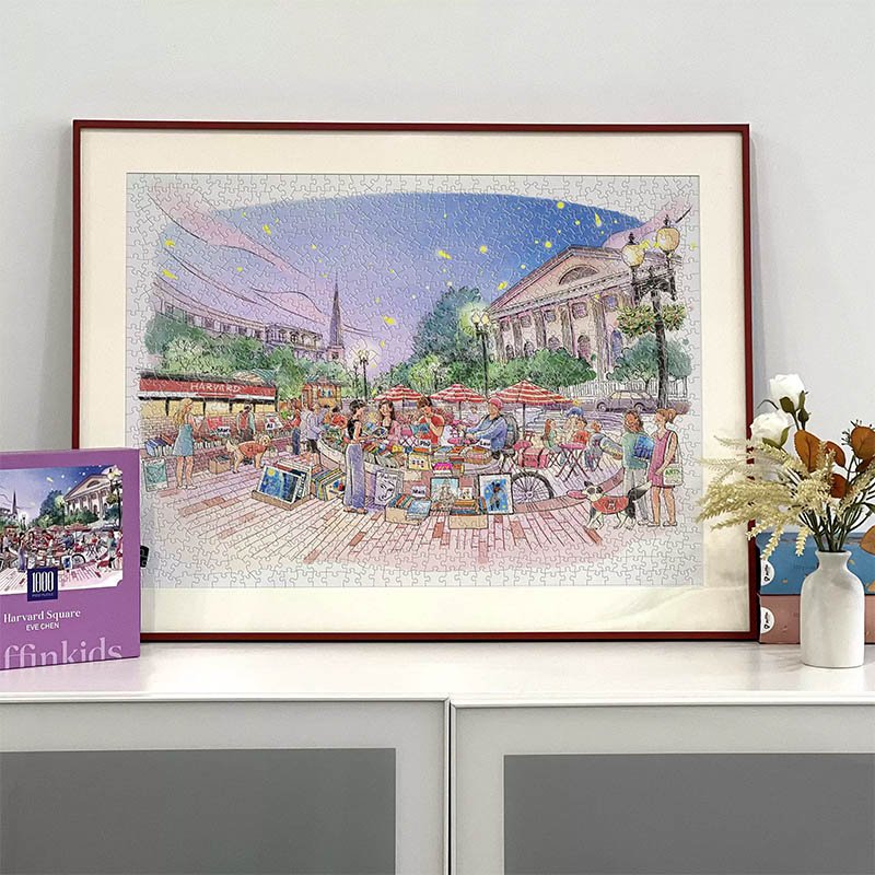 Puffinkids-1000 Piece Irregular Cut Puzzle-Harvard Square