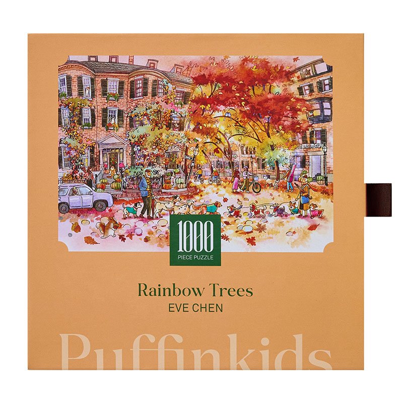 Puffinkids-1000 Piece Irregular Cut Puzzle-Rainbow Trees